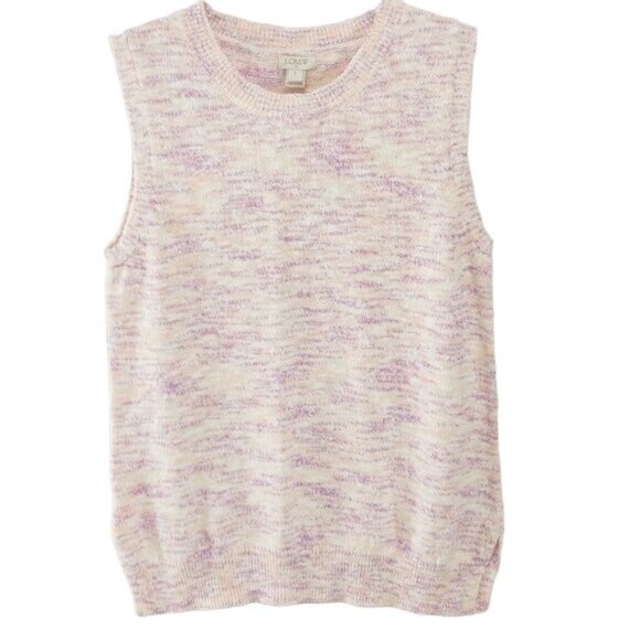 J.Crew Factory Space Dyed Sleeveless Sweater Pink Purple & Peach Blend - Picture 2 of 4